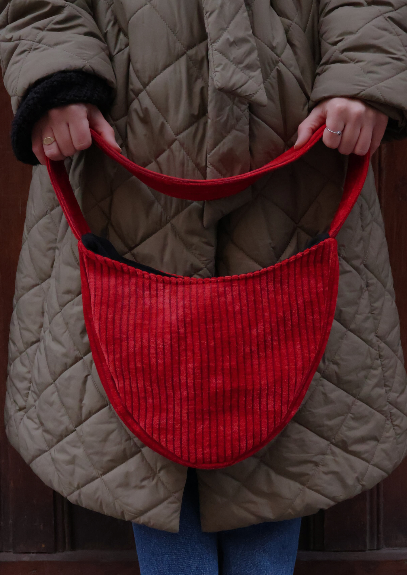 VELOURS COTELE ROUGE VIF