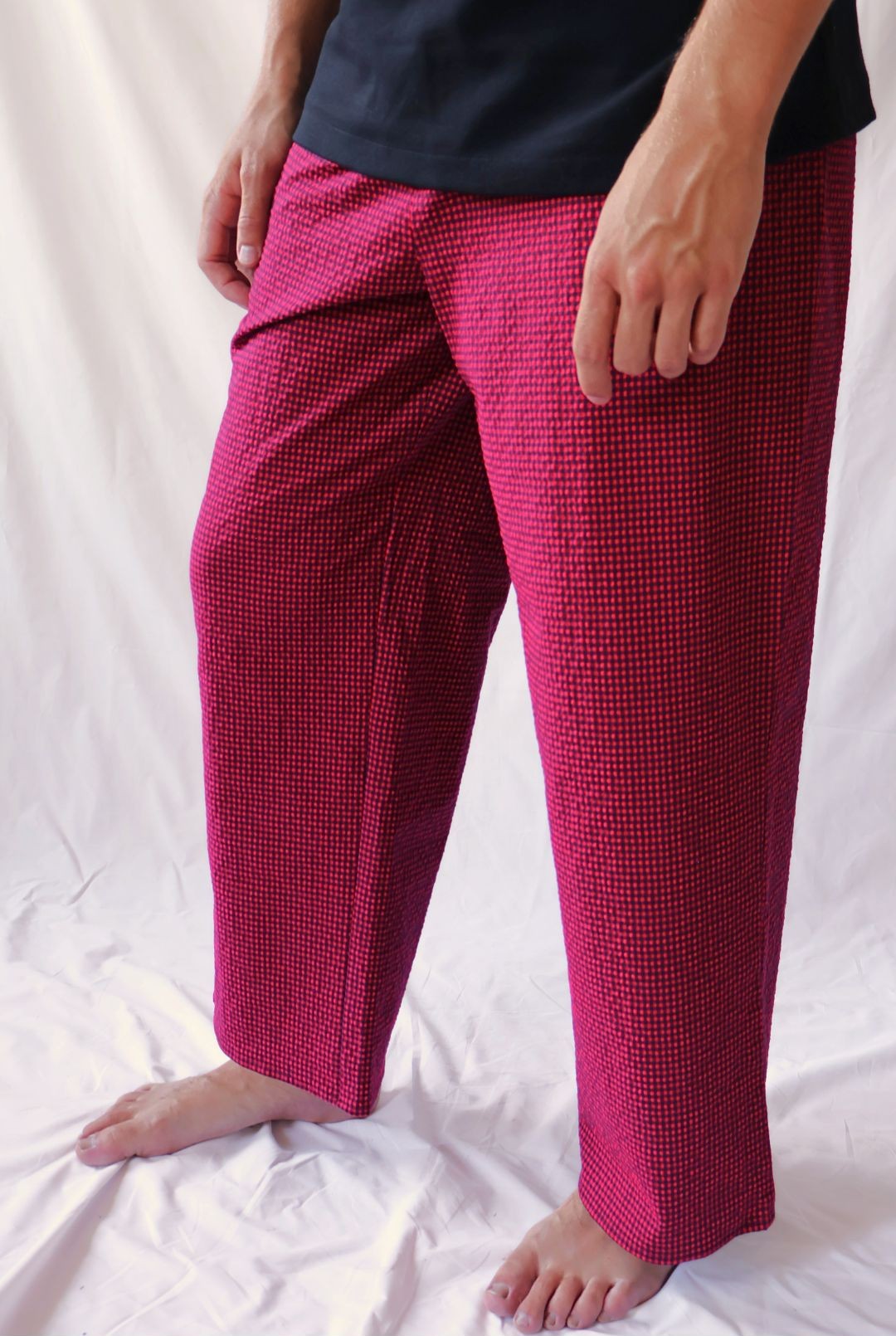 PANTALON ROUGE À CARREAUX VICHY