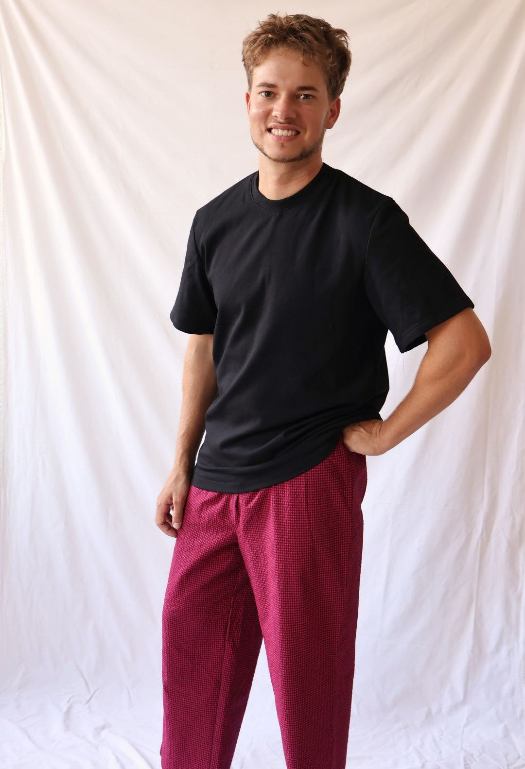 PANTALON ROUGE À CARREAUX VICHY