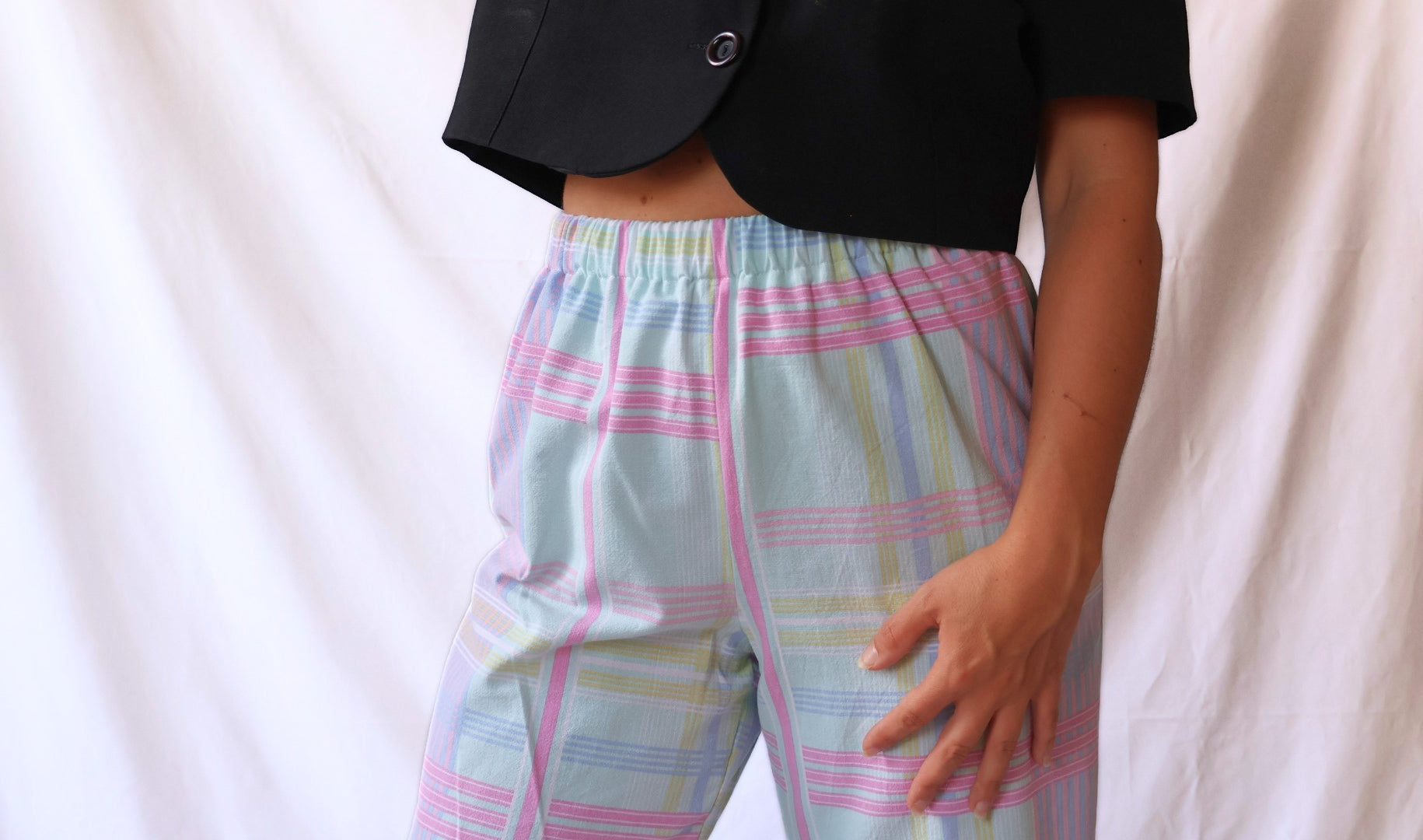 PANTALON À RAYURES PASTEL