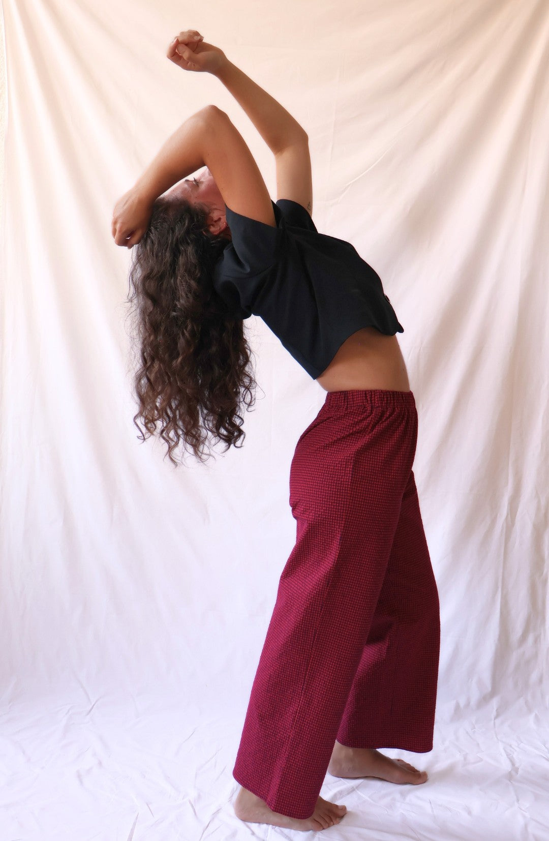 PANTALON ROUGE À CARREAUX VICHY