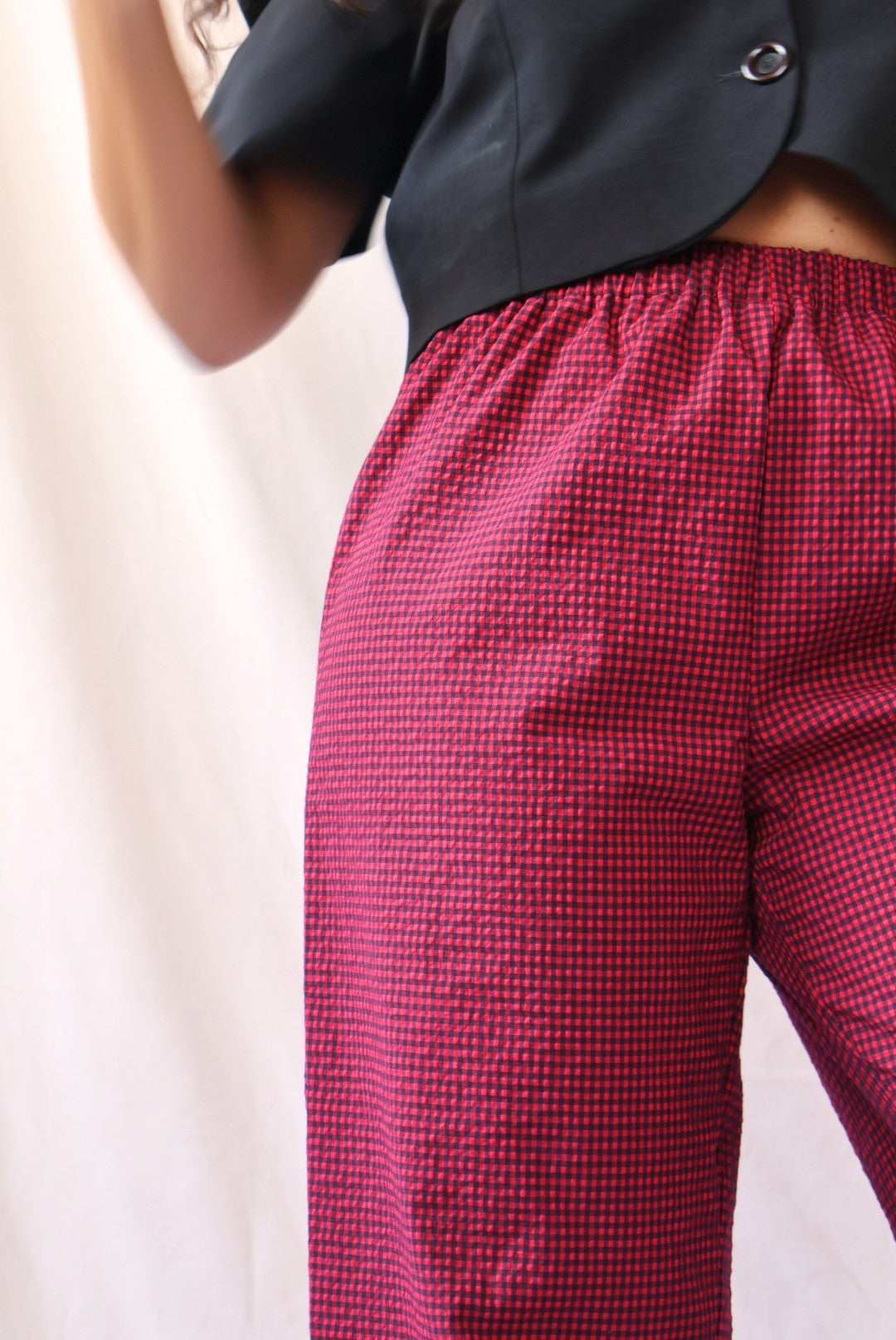 PANTALON ROUGE À CARREAUX VICHY