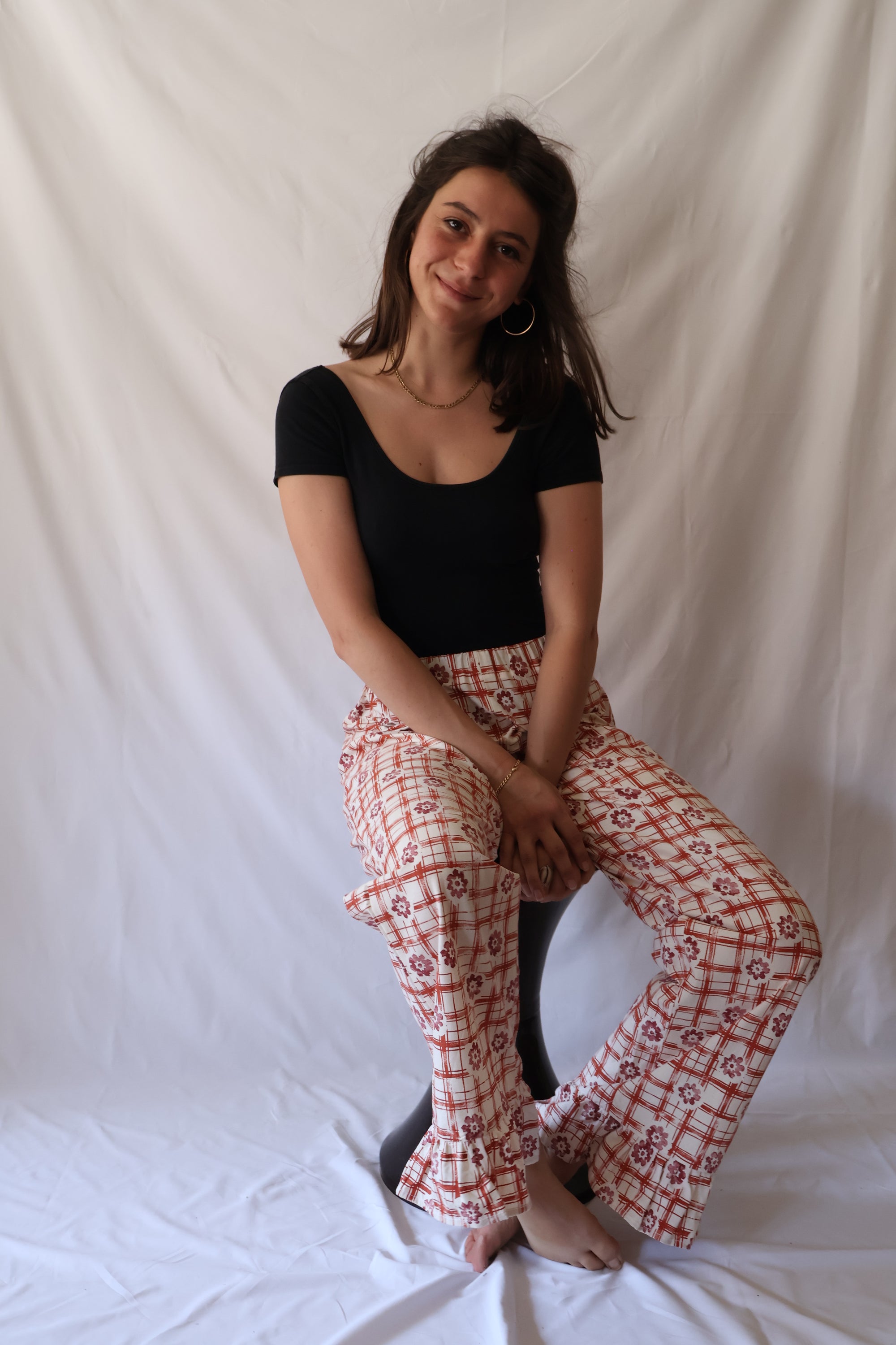 PANTALON FLEURI - à volants